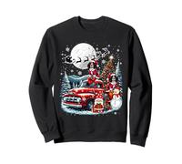 Group Xmas Santa English Springer Spaniels On Pickup Truck Sweatshirt
