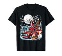 Group Xmas Santa English Springer Spaniels On Pickup Truck T-Shirt