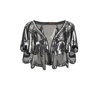 Grouptap 1920s Wedding brides women gatsby cape shawl beaded wrap bolero blue/red/silver 1930s art decor fashion evening party dress
