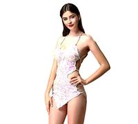 Grouptap Latin women sequin dancing wear practice dress top (no skirt) white for fancy salsa samba rumba ladies costume (White, UK 6-12)