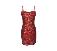 Grouptap Latin womens camisole dress girls salsa samba sleeve-less sequin sparkle dance party wear (UK Women 4/6/8/10) (Red)
