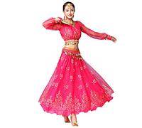 Grouptap Pink Polyester Long Sleeve Anarkali Salwar Kameez for Women & Girls