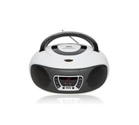 BoomBox CD Player with Radio USB MP3 & AUX IN For Smartphone & Tablet Grouptronics White One Size