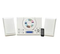 Grouptronics CD Player with Speakers - HiFi System for Home with Radio, USB, MP3, Clock Alarm & Remote - Compact Stereo System with Wall Mount Design - Small CD Players for Home - GTMC-101