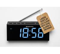 Grouptronics Digital Alarm Clock - Large 9 inch LED Display, Dual Alarm, Dimmable 5-Level Brightness, Digital Clock Mains Powered, Battery Backup, FM Radio, Bedside Clock GTCR-T1M Mk2