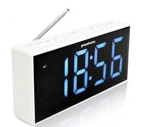 Grouptronics Digital Alarm Clock - Large 9 inch LED Display, Dual Alarm, Dimmable 5-Level Brightness, Digital Clock Mains Powered, Battery Backup, FM Radio, Bedside Clock GTCR-T1M Mk2