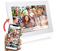 Grouptronics Gallery10 Easy To Use Wi-Fi Digital Photo Frame - 10 Inch, Send Photo or Video Via Free Phone App - Touch Screen, Auto Sleep & Rotate, Landscape or Portrait, 16GB - White