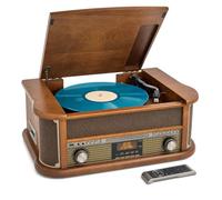 Grouptronics Maestro Record Player with Speakers, Hi-Fi Music Centre, Wood | Handmade Veneer Cabinet, 12in LPs, CD, DAB+ Radio, 2.1 Subwoofer, Moving-Magnet Cartridge, Copy Vinyl & Cassette to USB
