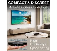 Grouptronics Small Mini Multi Region HDMI DVD Player For TV - 1080p - Full Function Remote - LED Display - GT-MICRO-DVD