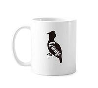 Grouse Black and White Animal Tea Mug with Handle Cups Ceramic Cup for Café Milk Restaurant 330Ml