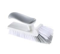 Grout Brush, Bathroom Corner Scrubber Brush Hard Bristle Crevice Brush Sink Brush V Shape Mirror Water Wiper for Shower Tiles Kitchen Household (White Gray)