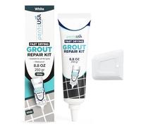 Grout - Ready Mixed Grout Reviver - Fast Drying, No Sealer Required, Perfect for Bathroom, Shower and Kitchen + Mould Protection - 250gr (White)