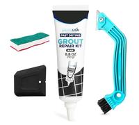Grout - Ready Mixed Tile Grout - Sponge, Remover Saw and Scraper Set - Perfect for Bathroom, Kitchen, Floor Tiles (250g / Bundle Set) (Black)