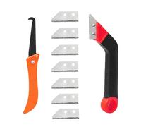Grout Removal Caulking Tool Set, Grout Saw Knife with 7Pcs Extra Replacement Accessories, Tile Grout Hand Saw Angled Grout Clean Remover for Tile Cleaning