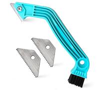 Grout Removal Tool - Grout Rake with Scrubber Brush + 2 Extra Blades