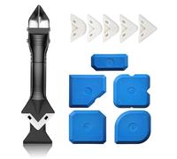 Grout Removal Tool, Silicone Tool, 11-Pieces Silicone Tool Kit, Durable and Reusable Smoothing Kit for Bathroom, Tile, Floor Corners, Sealant Removal and Finishing