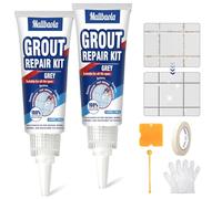 Grout Reviver, 2 Pack Tile Grout Repair Kit, Fast Drying Grey Grout Pen, Tile Grout Sealer for Bath, Shower, Kitchen Tile Floor and Wall, Restore and Renew Joints Line, Waterproof