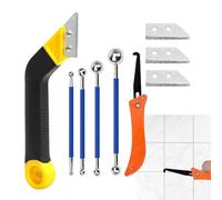 Grout Scraper - Putty Removal and Joint Repair Kit - With 3 Replacement to Remove Tile Grout | for Kitchen Bathroom Shower Floor Wall Home Reform Clean