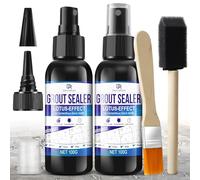 Grout Sealer, 200ml Waterproof Tile Sealer for Shower Tile, Floor, Kitchen - 2-in-1 Spraying & Squeezing Application - Clear Fast Dry Stain Resistant Grout Sealant for Bathroom, Shower, Marble