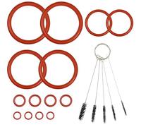 GROVBLE - 14 × O-Ring Seal Kit for De'Longhi ECAM 350.35/350.55/350.75/350.85 - Includes 5 Brushes - Silicone Sealing Rings for Brewing Group & Water Pipes