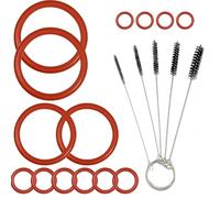 GROVBLE 14 x O-rings gasket set for De'Longhi ECAM 22.110/22.360/22.320 - including 5 brushes - silicone sealing rings for brewing group and water pipes