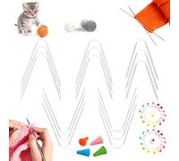 GROVBLE Addi Crasy Trio Circular Knitting Needles for Socks with 30 Fixing Pins, Knitting Needles, for Knitting Sweaters, Scarves Pack of 15