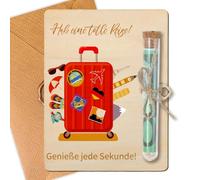 GROVBLE Money Gift Travel with Test Tube & Envelopes, Travel Fund Gift, Packaging for Money Gifts, Money Gift Travel Box Wood, Creative Gift Idea for Travel Lovers, Farewell & Birthday