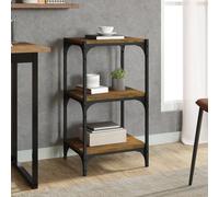 grove wooden 3-tier bookshelf in smoked oak with steel frame