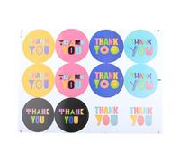 GroveEss 10 Sheets Thank You Stickers,Multicoloured Adhesive Thank You Label Stickers,Cute at Font Tag Stickers for Envelopes Sealing Gift Wrapping Party Bags Baking Decoration Small Business