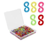 GroveEss 1000PCS Loom Bands S Clips,Plastic Rubber Band Connectors Clip,Colorful Loom Band Hooks for Weaving Bracelet Necklace Jewelry Clips Handcrafts DIY Making Accessories