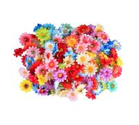 GroveEss 120 PCS Mini Artificial Sunflowers, Multicolor Craft Daisy Flower Heads, Fake Fabric Floral Head Petals Decorative for DIY Wedding Wreath Birthday (Color Random)