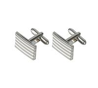 GroveEss 2 PCS Classic Men's Suit Shirt Cufflinks,Simple Striped Rectangle Personalised Cufflinks for Men's Business Wedding Party Graduation Gift