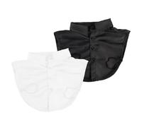GroveEss 2 Pieces Detachable Fake Collar,Women Half Shirt Blouse,Unisex Tie for Girls and Women Favors,Blouse Collar for Sweaters Collarless Clothes(White,Black)