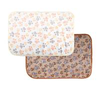 GroveEss 2PCS Soft Pet Blankets,Warm Fluffy Fleece Pet Blanket,Cute Cozy Sleep Mat Sofa Bed Cover Pet Liners Blanket for Dogs Cats Puppy Kitten (Brown and White)