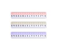 GroveEss 3 PCS 15cm Transparent Straight Ruler,Shatterproof Plastic Clear Rulers,Measuring Ruler Tool for Student School Office Teaching(Color Random)