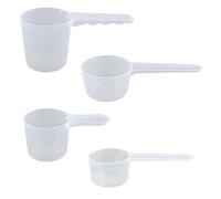 GroveEss 4 PCS Plastic Measuring Spoons Set - Protein Powder Scoop 50g 35g 25g 20g - Durable Coffee Spices Scale Cups Kitchen Measurement Tools for Milk, Cereal, Flour, Dose