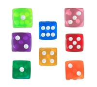 GroveEss 40 PCS 6 Sided Dice Set,8 Colors 16mm Acrylic Game Dice,Translucent Dice Set for RPG MTG DND Table Games Party Favor Math Teaching