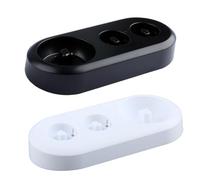 GroveEss Electric Toothbrush Holder Compatible With 2 Heads, Plastic Organizer Stand for Oral B (White+Black)