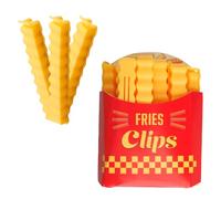 GroveEss Food Bag Clips, Fun Fries Shaped, 12 Pieces, Yellow, Polypropylene (PP), 3.25 inches, Novelty, Freezer Bags, Snacks, Sandwich Storage, Keeping Fresh