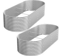 GROVELEAF 2 Pack Tall 6x3FT Corrugated Galvanized Steel Raised Garden Bed Outdoor, Metal Above Ground Garden Bed for Vegetables and Flowers, Raised Beds for Gardening-Oval