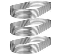 GROVELEAF 3 Pack Oval Corrugated Galvanized Steel Raised Garden Bed Outdoor, Metal Above Ground Garden Bed for Vegetables and Flowers, Raised Beds for Gardening-4x2FT