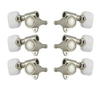 Grover 103N Original 'Milk Bottle' Style Rotomatics with Pearloid Button - Guitar Machine Heads, 3 + 3 - Nickel