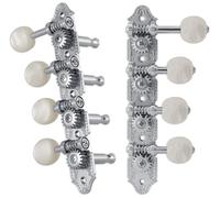 Grover 409FVC Professional Mandolin Vintage "F" Style Machine Heads with Pearloid Button - Standard, 4 + 4 - Nickel