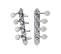 Grover 409FVC Professional Mandolin Vintage "F" Style Machine Heads with Pearloid Button - Standard, 4 + 4 - Nickel