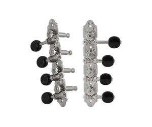 Grover 409FVCB Mandolin Machine Heads, Vintage 4 + 4, for "F" Style Mandolins - Chrome