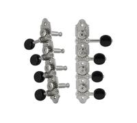 Grover 409FVCB Professional Mandolin Vintage "F" Style Machine Heads with Black Button - Standard, 4 + 4 - Chrome
