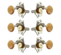 Grover H97-18NAA Original Sta-Tite Machine Head with Acrylic Amber Button and 18:1 Gear Ratio, Horizontal - Guitar Machine Heads, 3 + 3 - Nickel