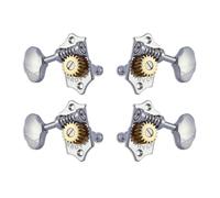 Grover U99-18C Sta-Tite Geared Ukulele Pegs with Metal Button, 21.3 mm Post - 4 Pieces - Chrome
