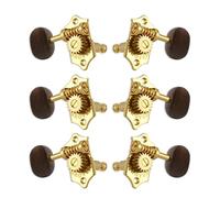 Grover V97-18GAR Original Sta-Tite Machine Head with Rosewood Button and 18:1 Gear Ratio, Vertical - Guitar Machine Heads, 3 + 3 - Gold