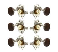 Grover V97-18NAR Original Sta-Tite Machine Head with Rosewood Button and 18:1 Gear Ratio, Vertical - Guitar Machine Heads, 3 + 3 - Nickel